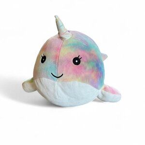 Squishmallow Natalie Narwhal Tie Dye Rainbow Whale Plush Stuffed Toy